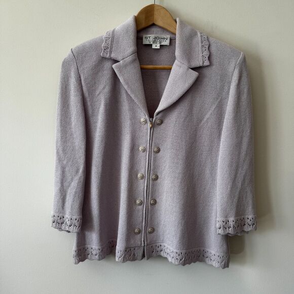 St. John Collection Jackets & Blazers - St. John Collection Women's Lavendar Sweater Blazer Size 4